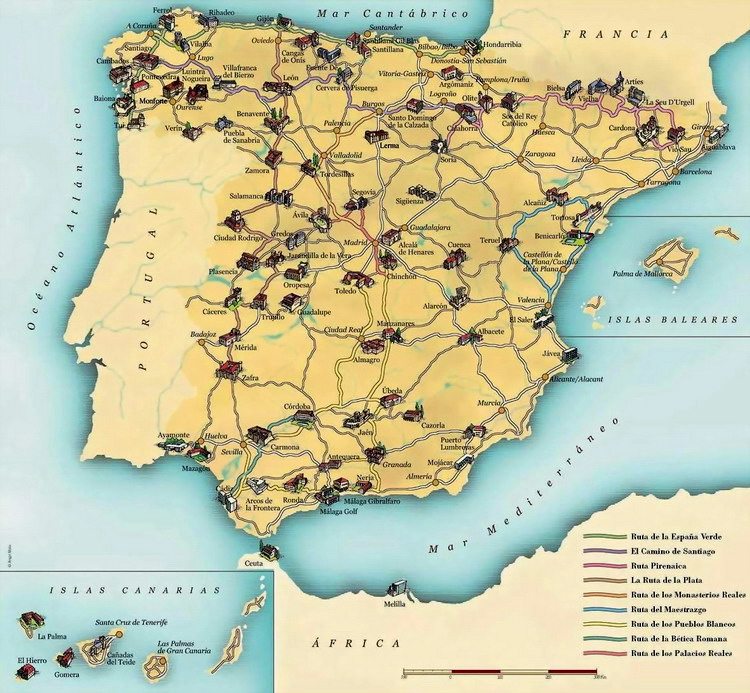 Карта Парадоров Испании
